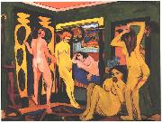 Ernst Ludwig Kirchner Bathing women in a room oil painting
